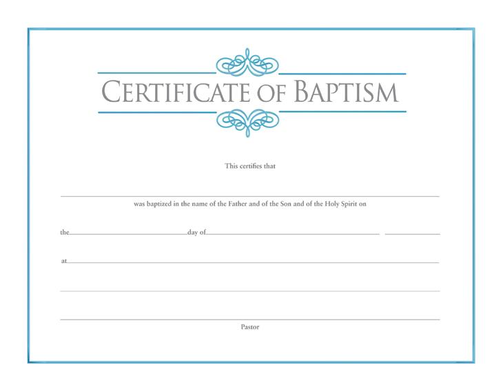 Certificate Baptism Blue Foil (Pack 6) Koorong
