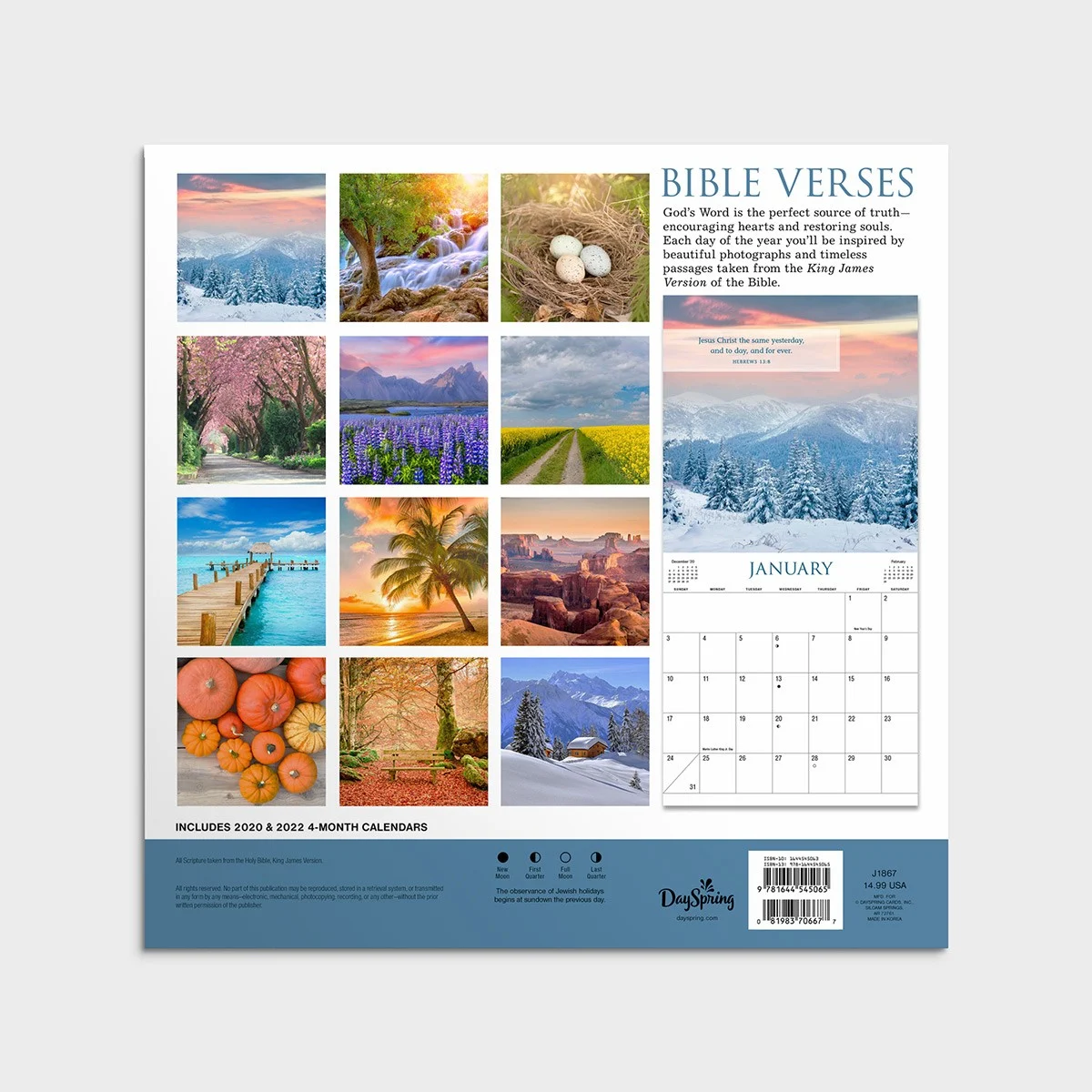 2021 Standard Wall Calendar Bible Verses (Kjv) Koorong