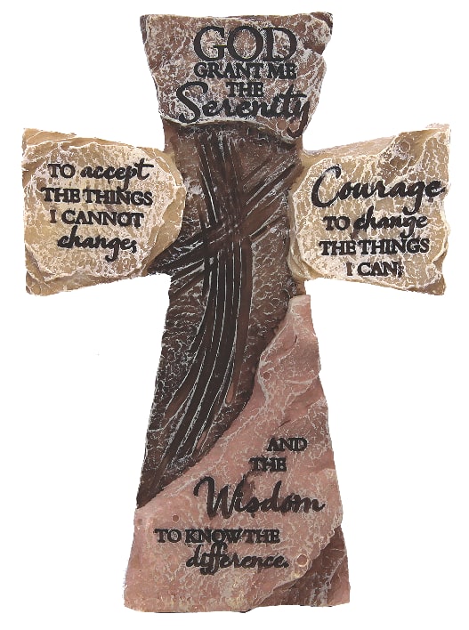Tabletop Cross Serenity Prayer (Polyresin) Koorong