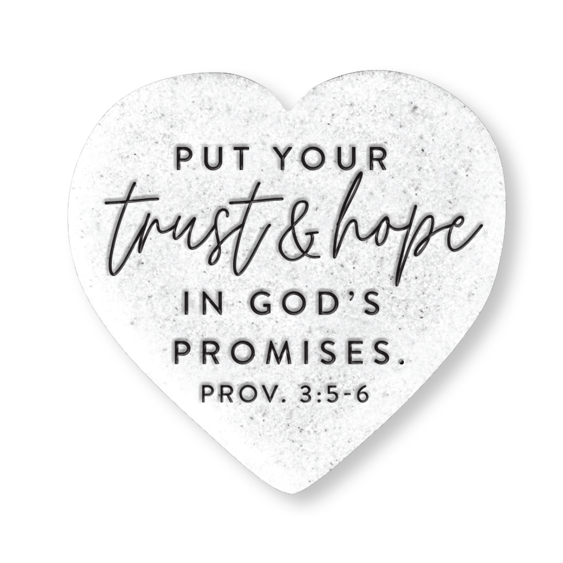 Scripture Stone Heart Plaque: Trust & Hope (Proverbs 3: 5-6) | Koorong