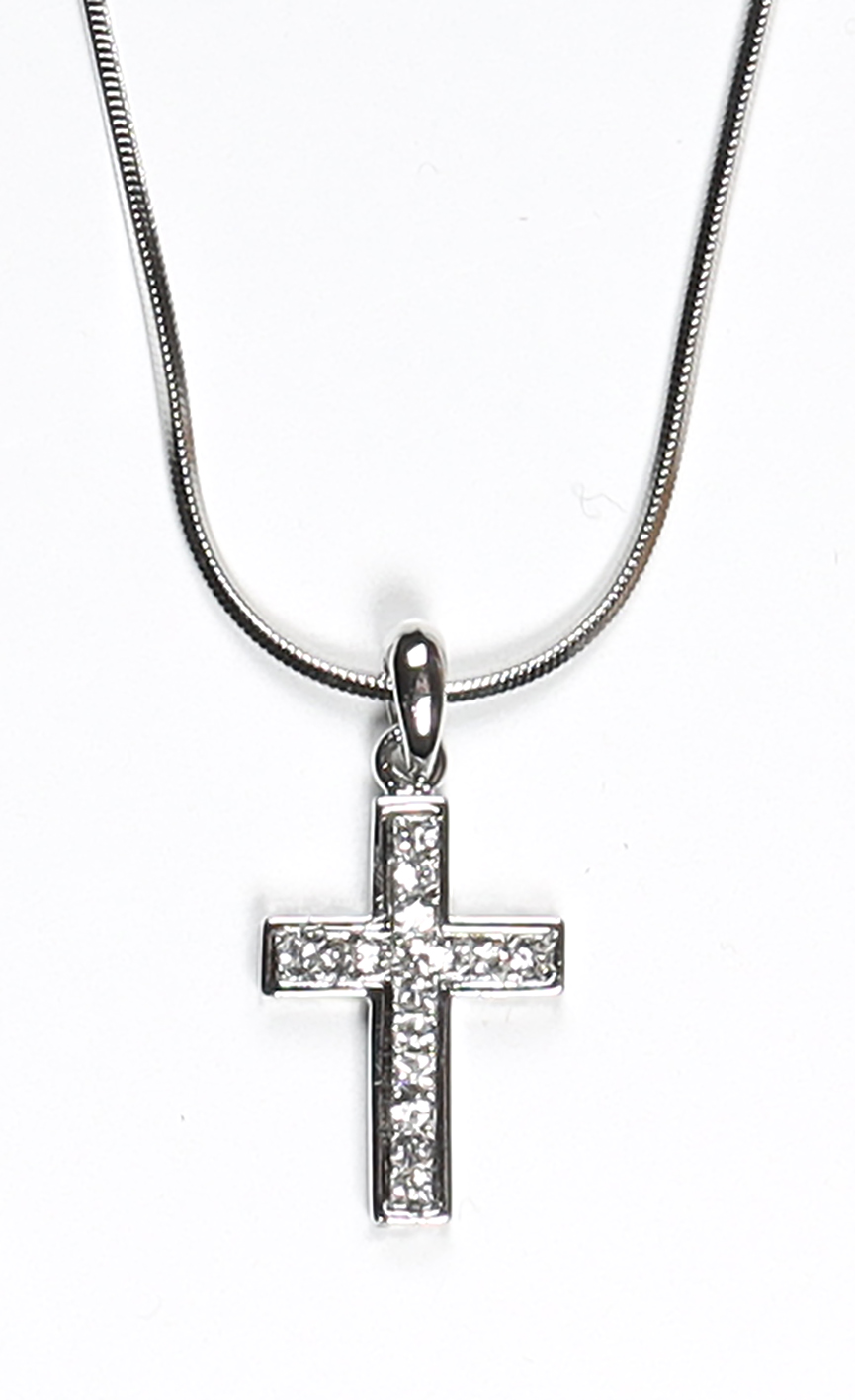 Pendant Necklace: Cross, 45 Cm, With Austrian Crystals | Koorong