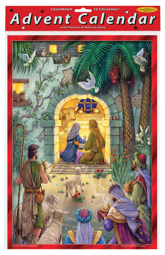 Advent Calendar Peaceful Nativity Scene, Glitter Koorong