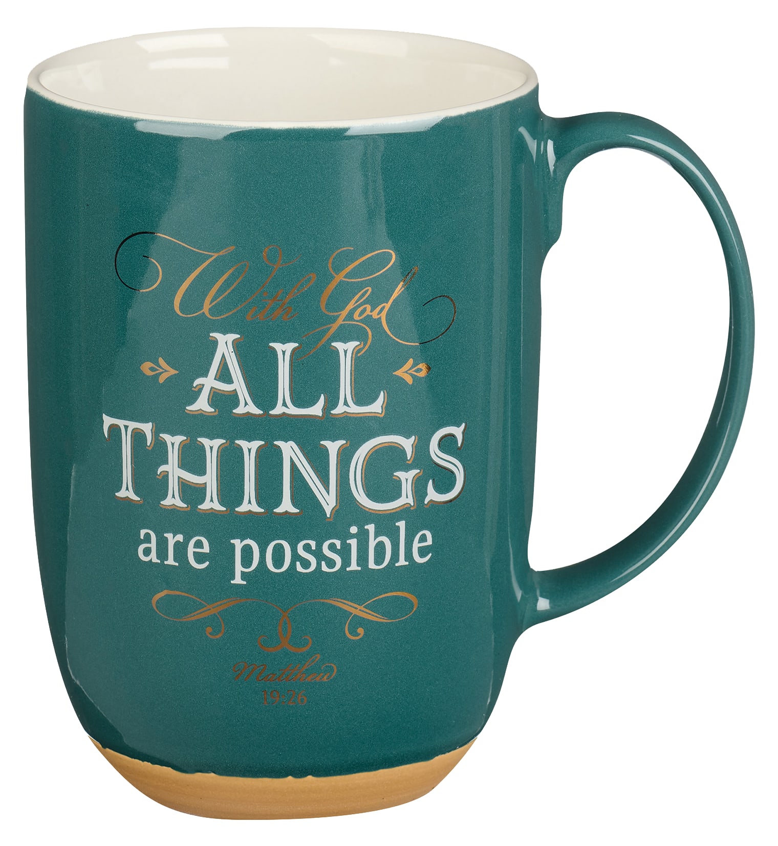 Ceramic Mug: With God All Things Are Possible, Green (Jewel Tone ...