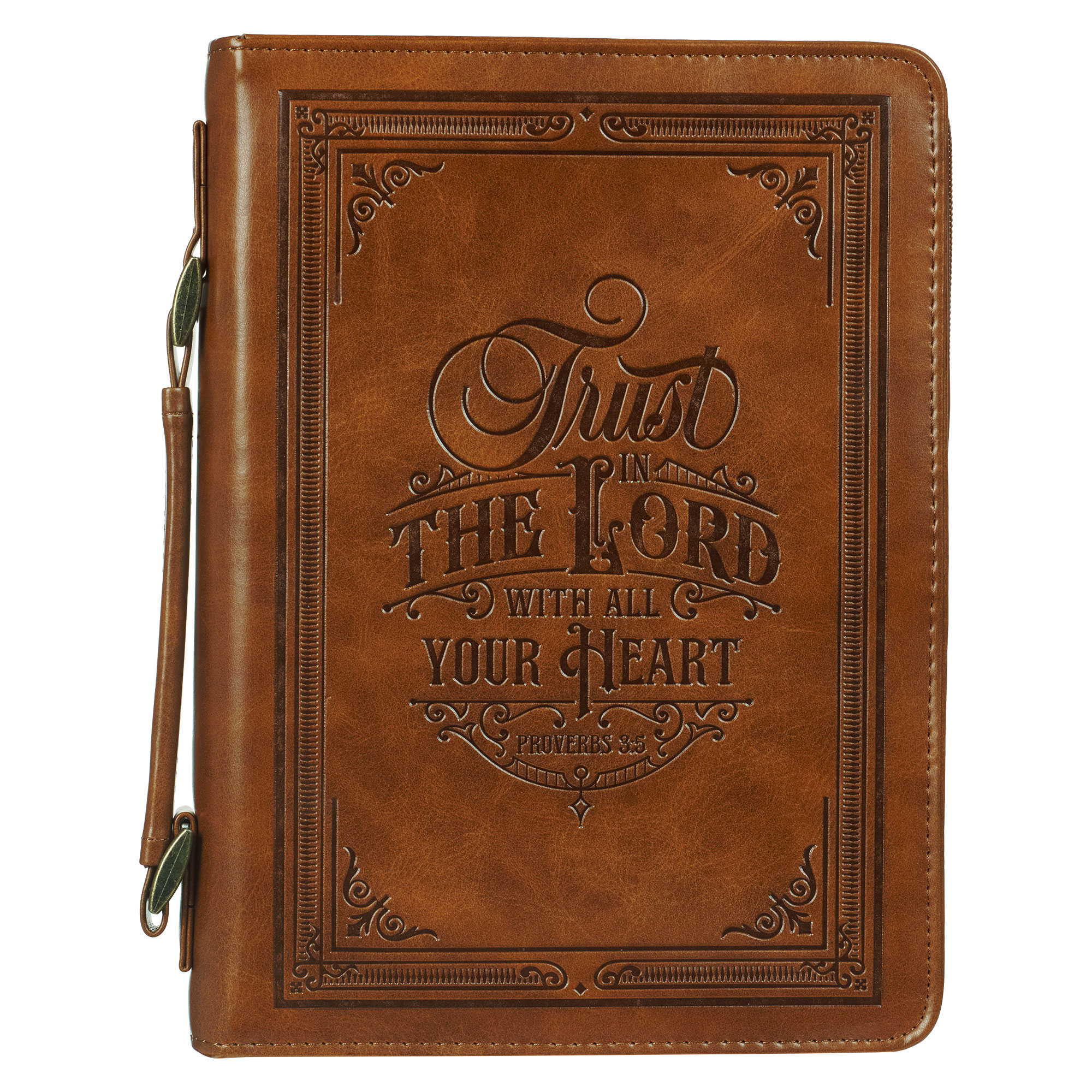 Bible Cover Large: Classic, Trust in the Lord, Prov. 3:5, Brown | Koorong