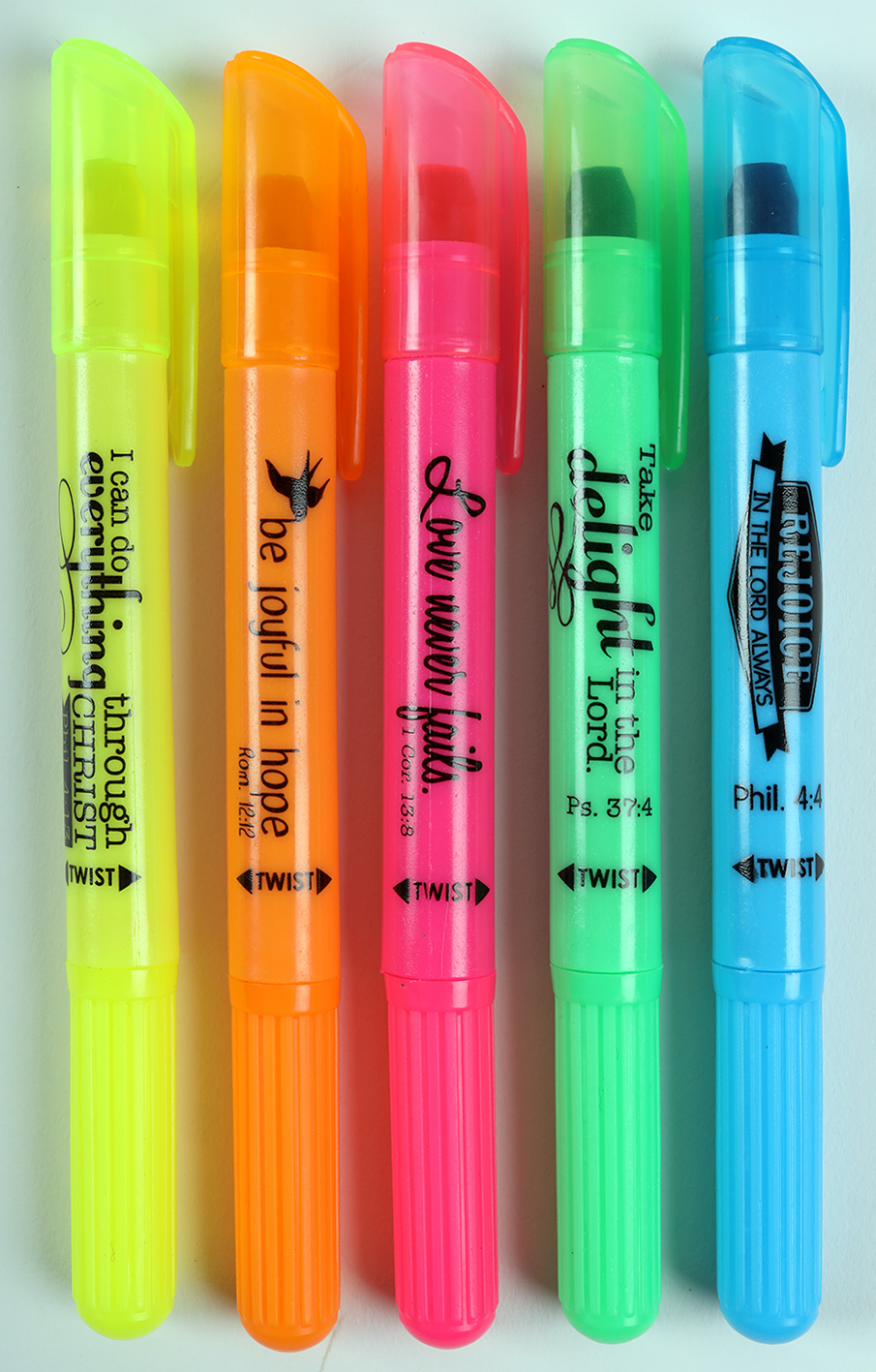 The Mega Deals Highlighters, 5pk. Highlighter- Fluorescent Highlighters Assorted Colors. Great Bible and Pens No Bleed. Pink, Orange, Blue, Green Yell