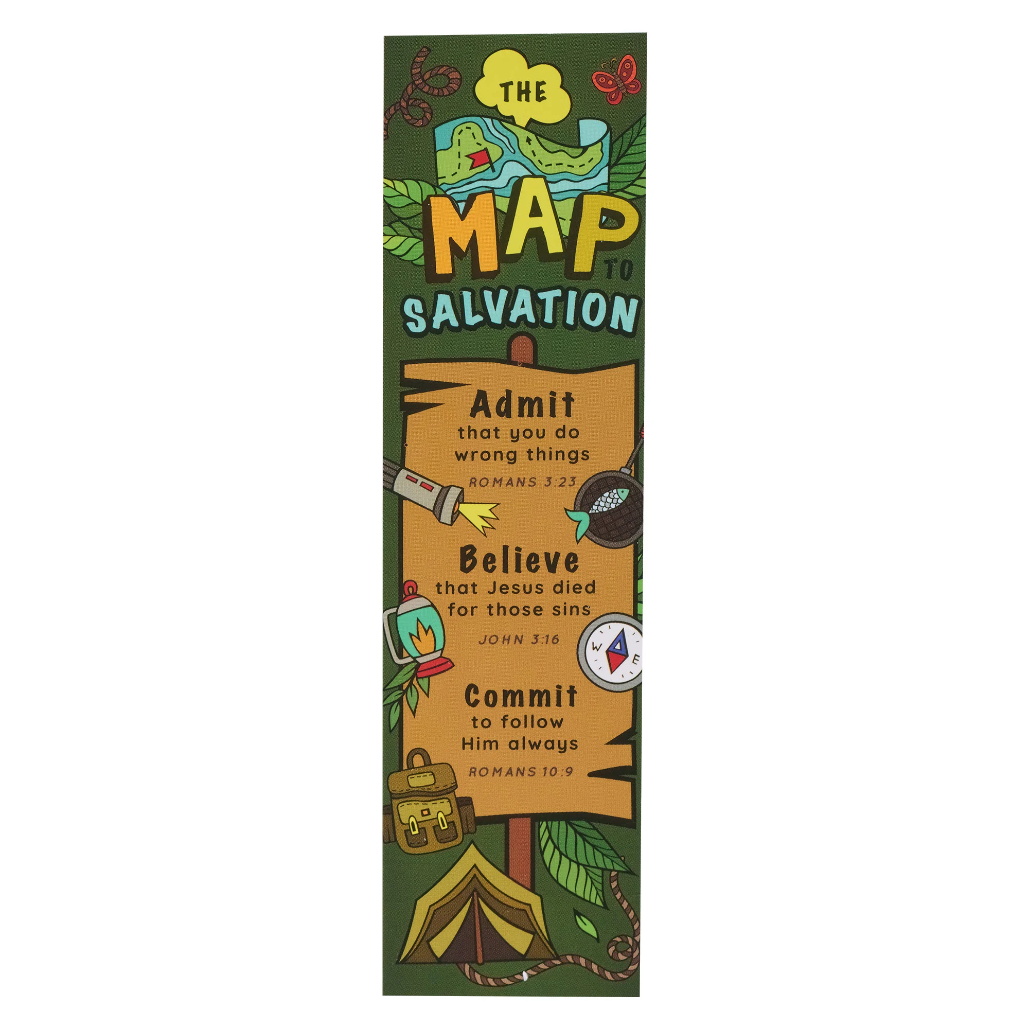 The Salvation Story Bookmarks - Pack Of 25 Color-Coded Christian Evangelism Bookmarks