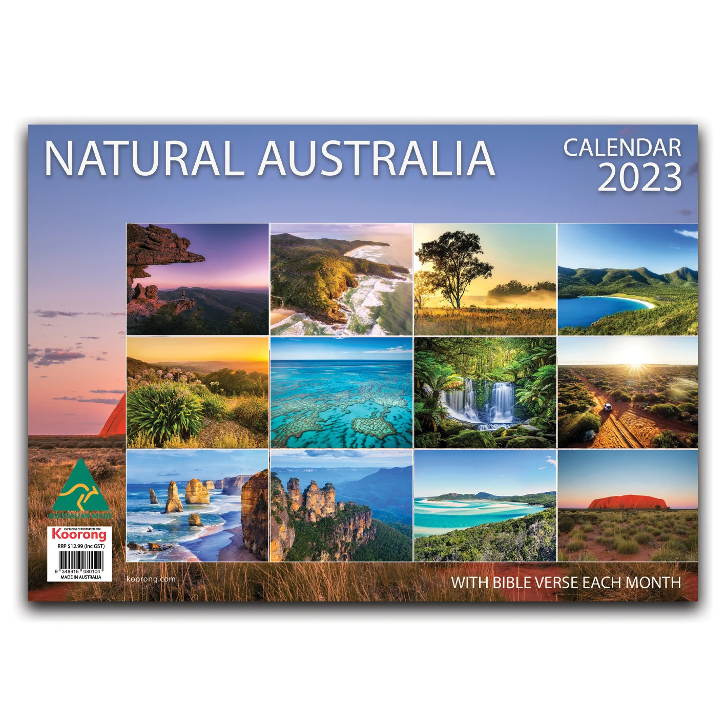 2023 Wall Calendar Natural Australia, Bible Verse on Each Month Koorong