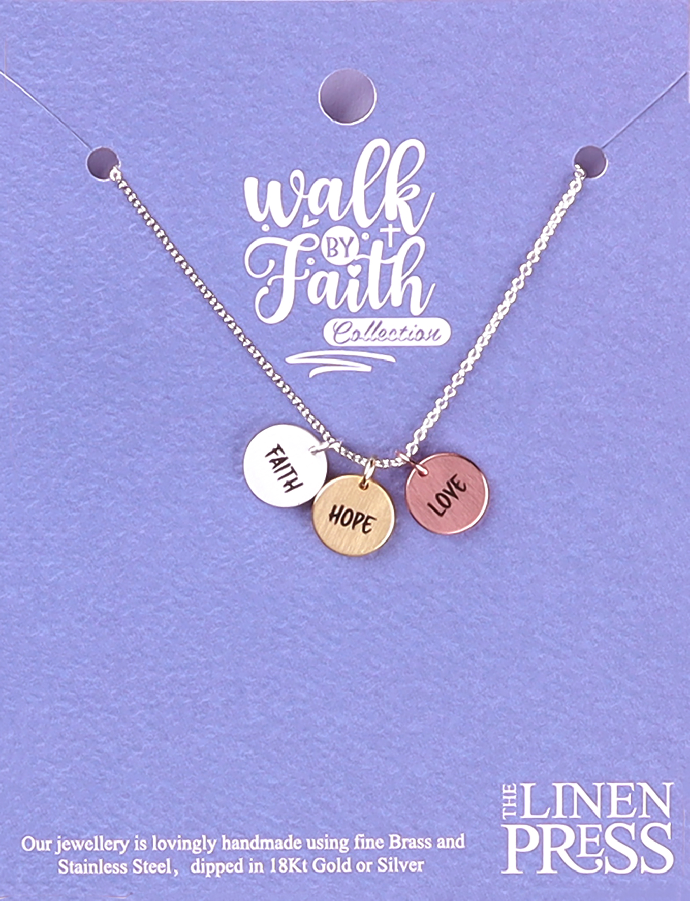 Silver Hope Faith and Love Necklace | Hersey & Son Silversmiths