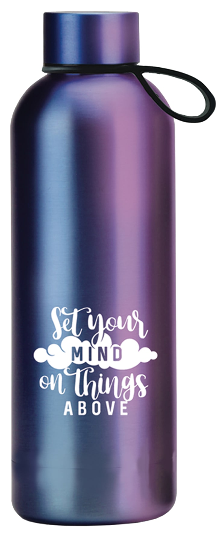 Stainless Steel Thermos Bottle (750ml) Set Your Mind on Things Above, Iridescent Blue/Purple