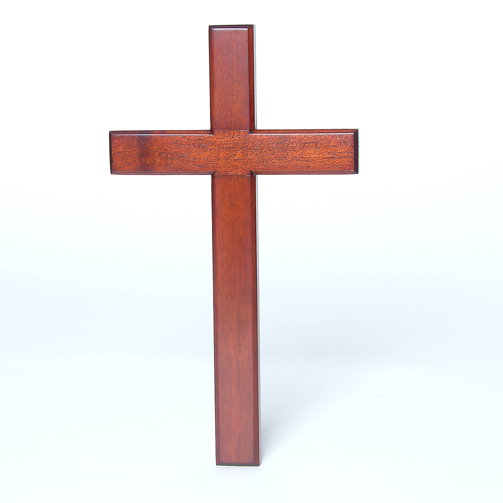 Cross 25Cm, Bevelled Edge, Hanging (Mahogany) Koorong