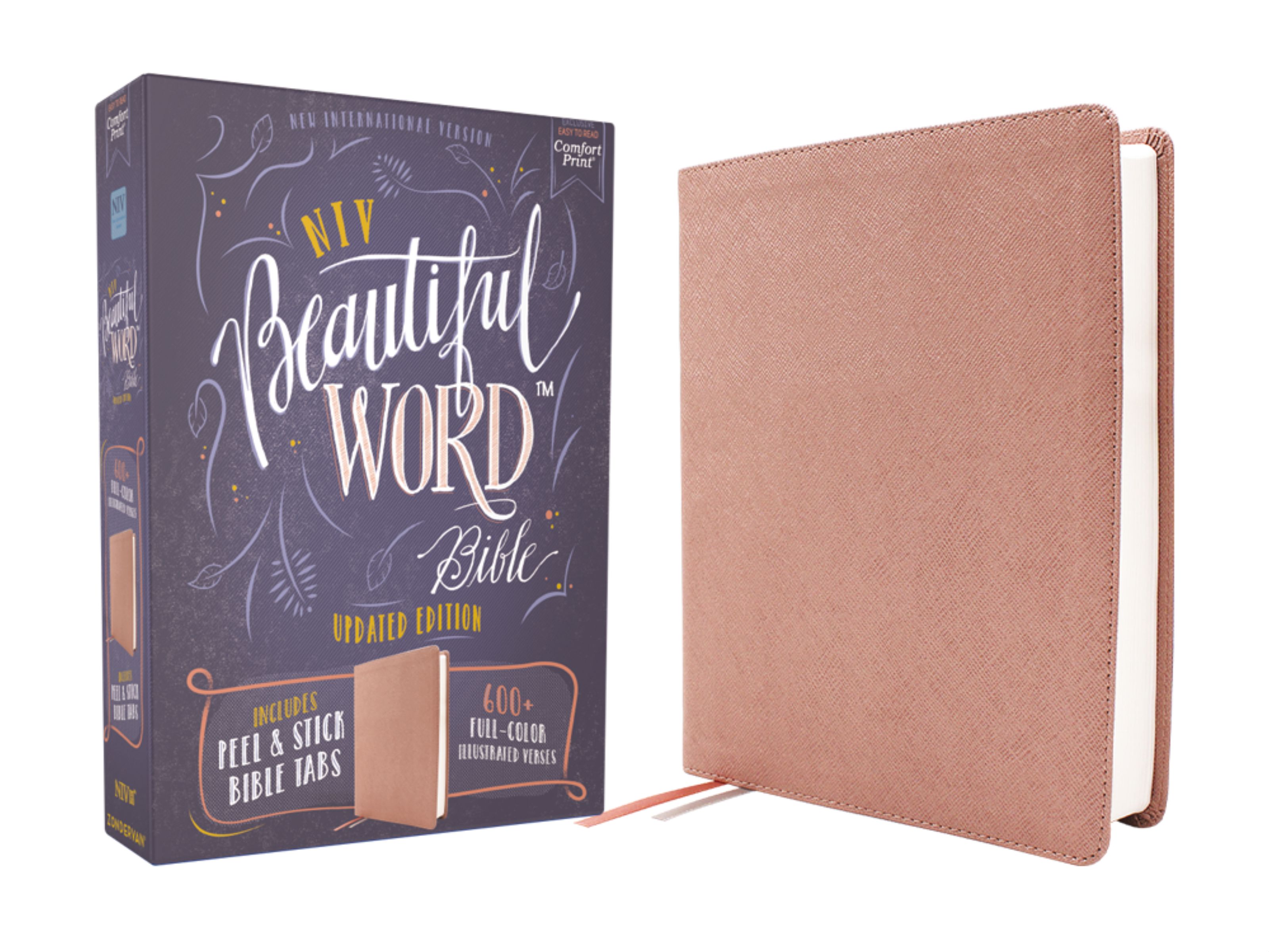 NIV Beautiful Word Bible, With Peel/Stick Bible Tabs, Pink (Red Letter ...