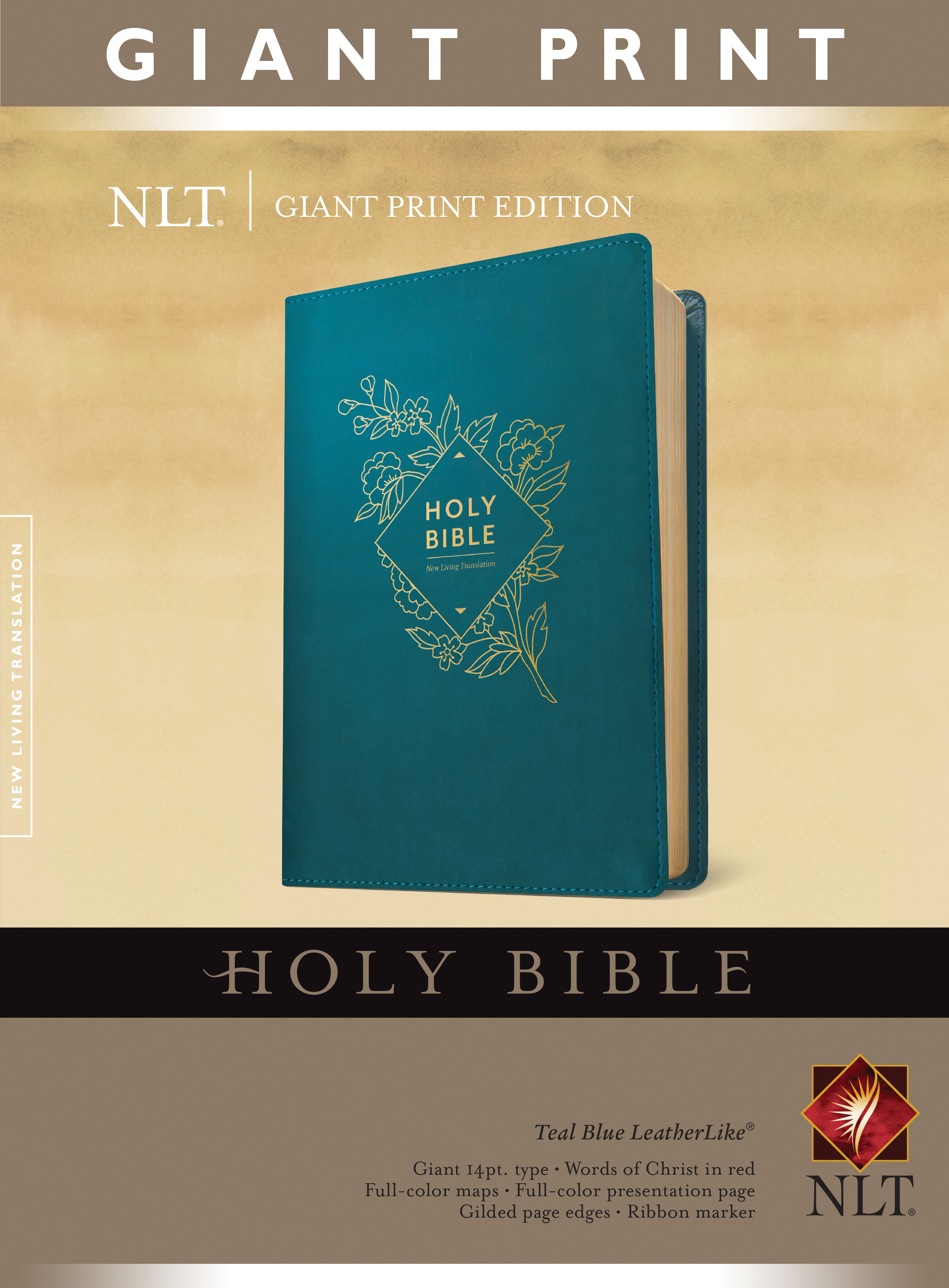 NLT Holy Bible Giant Print Teal Blue (Red Letter Edition) | Koorong