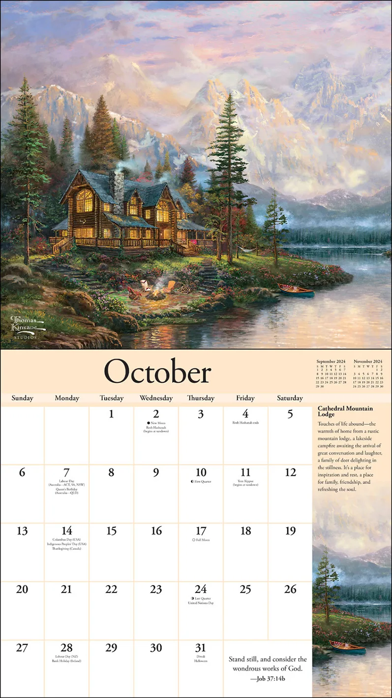 2024 Thomas Kinkade Wall Calendar Deluxe Special Collectors Edition