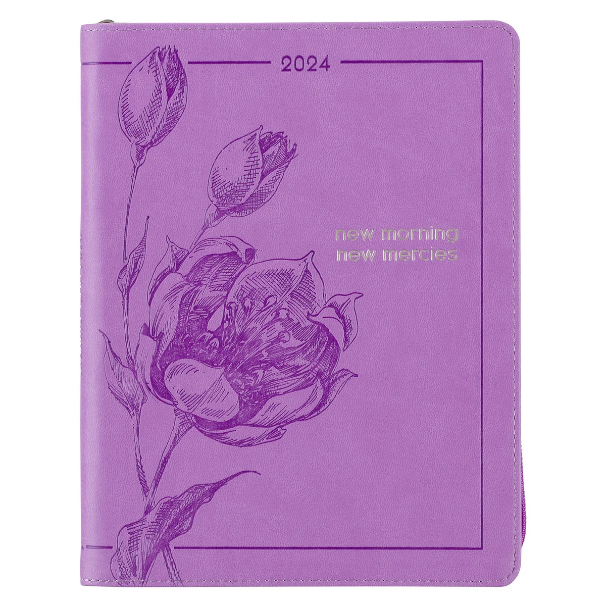 2024 18Month Zippered Diary/Planner New Morning, New Mercies, Purple