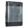 Bible Cover Medium Classic, Be Strong & Courageous, Grey/Black Luxleather (Joshua 1: 9) Bible Cover - Thumbnail 3