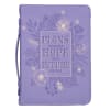Bible Cover Trendy Medium Plans to Give You Hope and a Future, Purple Floral Luxleather (Jer 29: 11) Bible Cover - Thumbnail 0