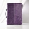 Bible Cover Extra Large: Faith, Purple Pattern, Carry Handle Bible Cover - Thumbnail 4