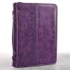 Bible Cover Extra Large: Faith, Purple Pattern, Carry Handle Bible Cover - Thumbnail 3