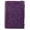 Bible Cover Extra Large: Faith, Purple Pattern, Carry Handle Bible Cover - Thumbnail 1
