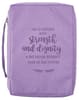 Bible Cover Poly Canvas Large: Strength & Dignity, Purple, Carry Handle Bible Cover - Thumbnail 0