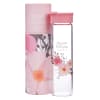 Water Bottle Clear Glass: Strength & Dignity, Pink Flowers (Proverbs 31:25) Homeware - Thumbnail 1