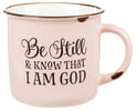 Camp Style Ceramic Mug: Be Still and Know....Pink/White (Psalm 46:10) Homeware - Thumbnail 0