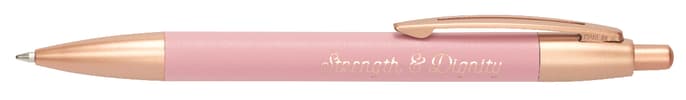 Ballpoint Pen in Gift Box: Strength & Dignity, Pink Flowers (Proverbs 31:25) Stationery - Thumbnail 0