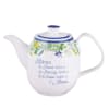 Ceramic Teapot: Our Daily Bread, Blue/White/Floral (Matt 6:11) (Our Daily Bread Collection) Homeware - Thumbnail 0
