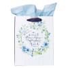 Gift Bag, Medium Blue Flowers and Bird, Includes Tissue and Gift Tag (Proverbs 27: 9) (Sweet Friendship Collection) Stationery - Thumbnail 0