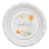 Ceramic Pie Plate- Be Grateful, White With Scalloped Edge and Flowers (Grateful Collection) Homeware - Thumbnail 0