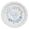 Ceramic Pie Plate Blue Outer, White Inner With Blue Flowers and Bird, Scalloped Edge (Proverbs 27: 9) (Sweet Friendship Collection) Homeware - Thumbnail 0