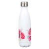Stainless Steel Water Bottle: Be Still and Know, White Floral With Silver Cap Homeware - Thumbnail 1
