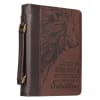 Bible Cover Large: The Lord is My Strength Brown (Exodus 15:2) Imitation Leather - Thumbnail 1