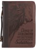 Bible Cover Large: The Lord is My Strength Brown (Exodus 15:2) Imitation Leather - Thumbnail 0