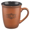 Mug Rimmed Glazed: Trust, Saddle Tan (Psalm 91:2) (384ml) Homeware - Thumbnail 0