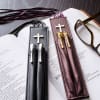 Bookmark With Two Pen Holders in Purple Stationery - Thumbnail 5