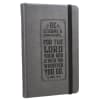 Notebook: Be Strong and Courageous With Elastic Band Closure Gray Imitation Leather Over Hardback - Thumbnail 3
