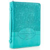 Bible Cover Everlasting Love Jer. 31: 3 Large Turquoise Fashion Trendy Luxleather Bible Cover - Thumbnail 3