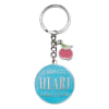 Metal Keyring in Tin: Blue, Apple, Let All That You Do Be Done in Love Novelty - Thumbnail 0