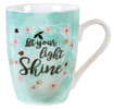 Ceramic Sparkle Mug: Let Your Light Shine...Light Blue/Floral Wreath (325ml) Homeware - Thumbnail 0