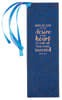 Bookmark With Tassel: May He Give You the Desire of Your Heart Navy/Floral/Gold (Psalm 20:4) Stationery - Thumbnail 0