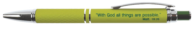 Stylish Pen/Case Gift Set: With God All Things Are Possible, Green Stationery - Thumbnail 0