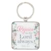 Metal Keyring: Rejoice in the Lord Always, Floral, Rejoice Collection Jewellery - Thumbnail 1