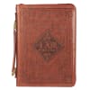 Bible Cover Classic Medium: Words of God, Dark Brown Luxleather Bible Cover - Thumbnail 0