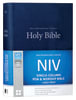 NIV Single-Column Pew and Worship Bible Large Print Blue (Black Letter Edition) Hardback - Thumbnail 0