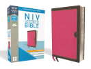 NIV Thinline Bible Compact Pink/Brown (Red Letter Edition) Premium Imitation Leather - Thumbnail 1