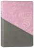 NIV Personal Size Bible Large Print Pink/Gray (Red Letter Edition) Premium Imitation Leather - Thumbnail 0