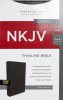 NKJV Thinline Bible Black Thumb Indexed (Red Letter Edition) Premium Imitation Leather - Thumbnail 2