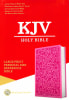 KJV Holy Bible Large Print Personal Size Reference Bible Pink (Red Letter Edition) Premium Imitation Leather - Thumbnail 1