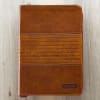 Journal With Zip Closure: Strong and Courageous, Brown Imitation Leather - Thumbnail 0